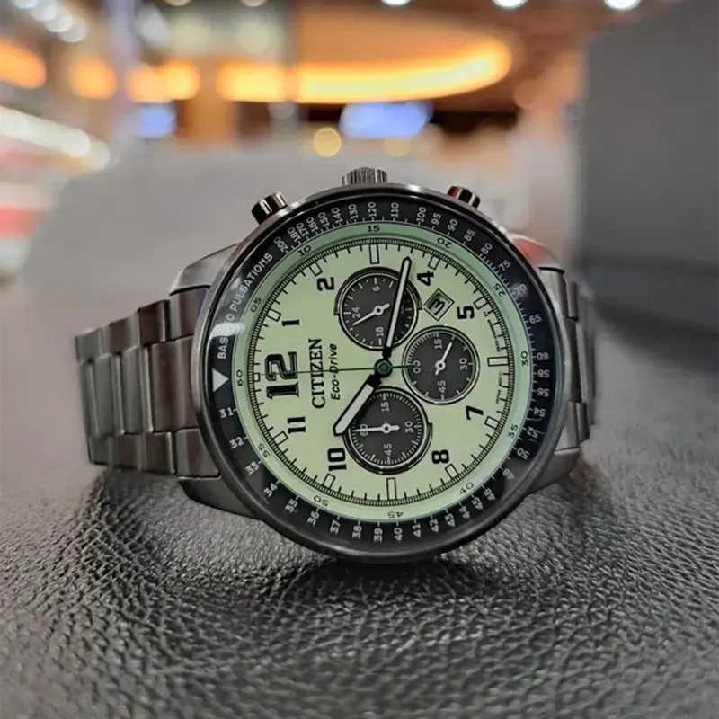 Citizen Eco-Drive Chronograph Luminous Green Dial Men's Watch | CA4507-84X